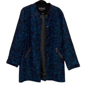 Islandic Design wool blend long lightweight lined jacket size XL